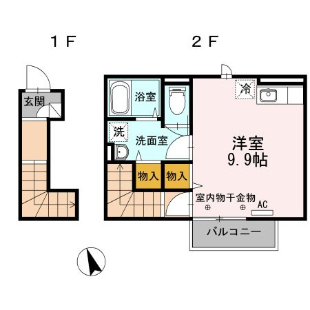 【間取り】 | グリーンヒル北八(グリーンヒルキタハチ)