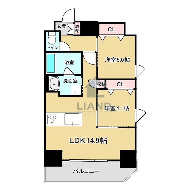 インシグニア渡辺通　春吉小学校区の間取り|インシグニア渡辺通
