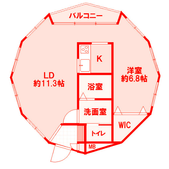 藤沢市辻堂３丁目の賃貸マンションの間取り
