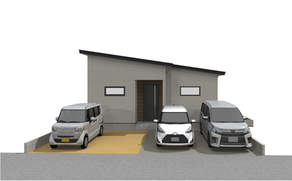高知市南万々 -D号地- 新築戸建ての外観|D号地　2026.7月：建築中