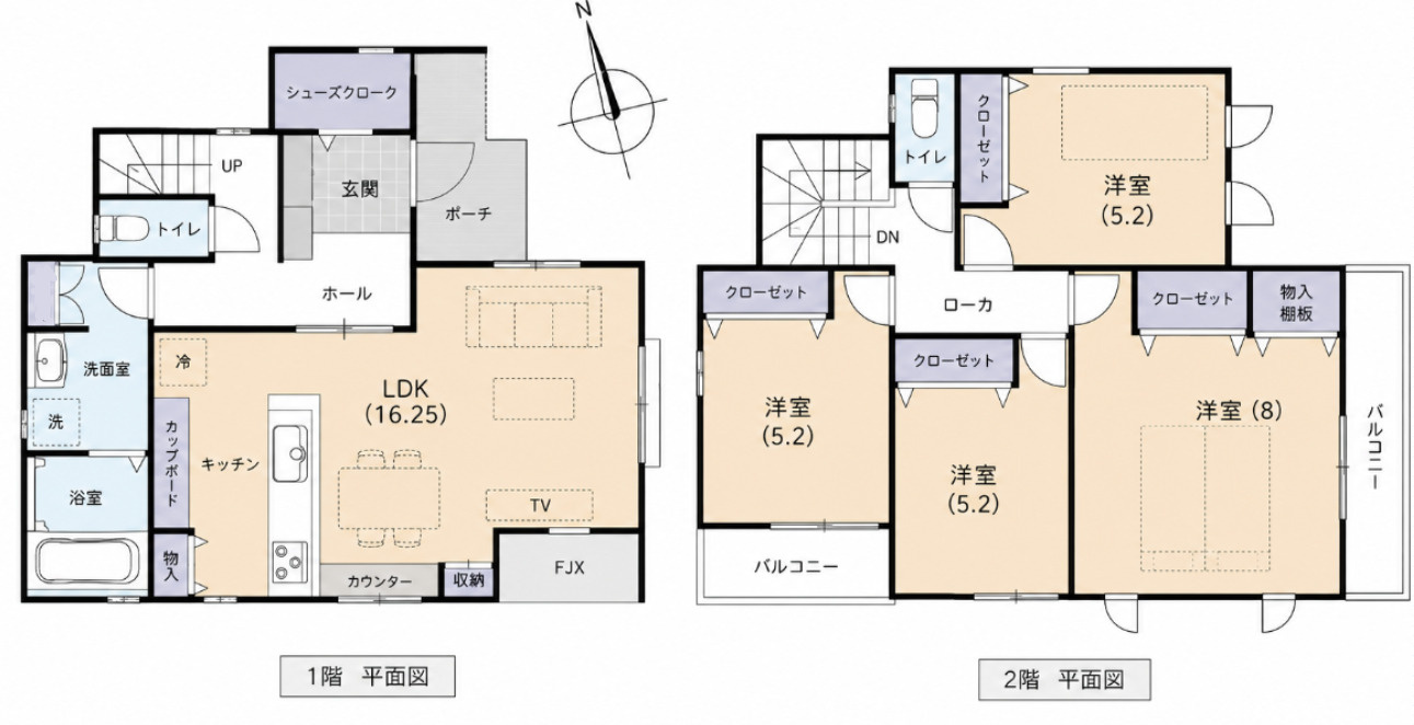 南区丹那町の間取り|４LDK　土地面積111.93㎡　建物面積103.92㎡