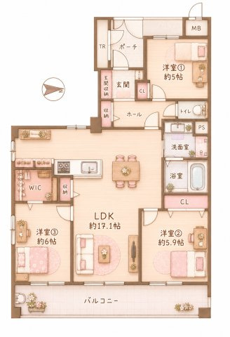 メロディーハイム楠葉7番館の間取り|間取り図はいかがですか？ご希望を叶える間取りですか？リビングの広さは？水回りの位置は？カウンターキッチン？など色々な情報が集約されています。弊社ではリフォームなどのご相談も承っております。