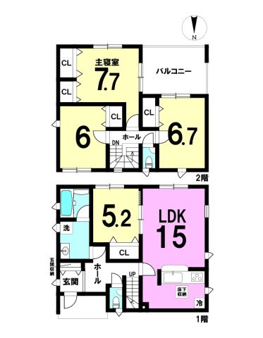 磐田市森本　第1の間取り|4LDKの間取りになります。