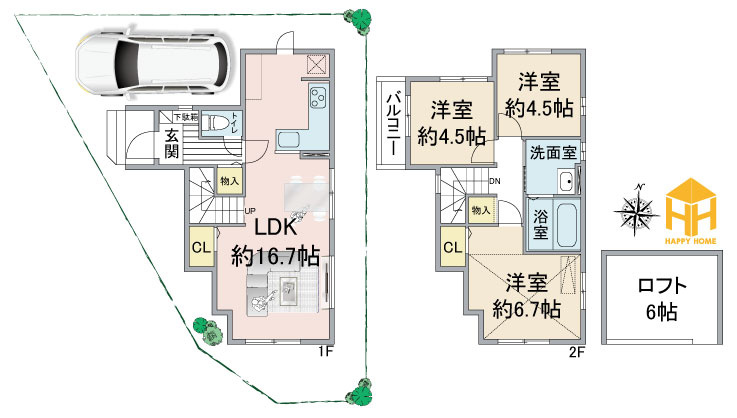 鈴原町9丁目新築一戸建て全3区画│3LDK+駐車1台可の間取り|※現況と図面が異なる場合現況を優先いたします。