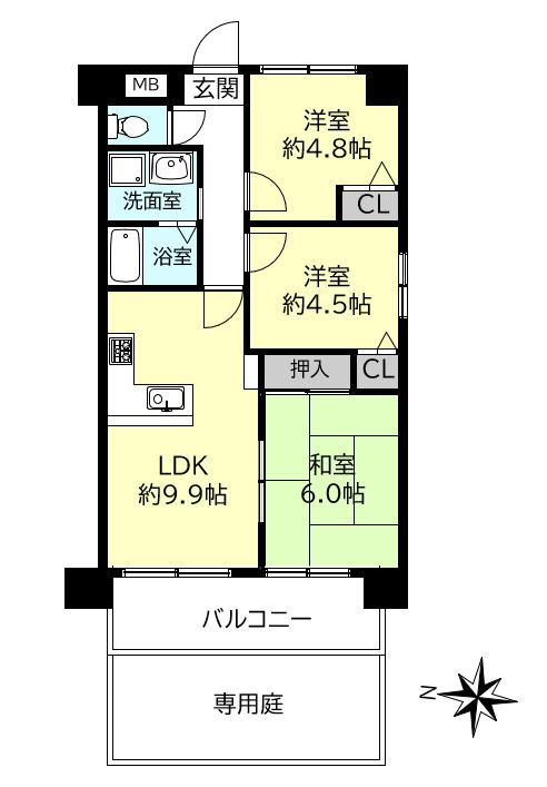 グランプレステージ明石西Ⅱの間取り