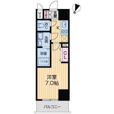 グランルージュ中之島南の間取り
