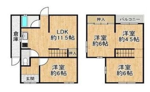 西板持8丁目貸家の間取り