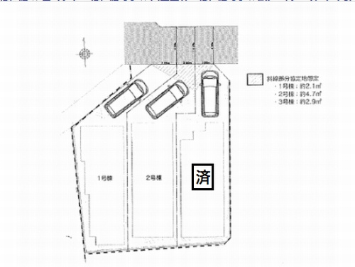 【区画図】 | 【仲介手数料０円】茅ヶ崎市浜竹Ⅱ　新築一戸建て　全3棟 | 茅ヶ崎市浜竹Ⅱ　新築一戸建て　全3棟