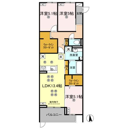 エグレットテラスⅡの間取り
