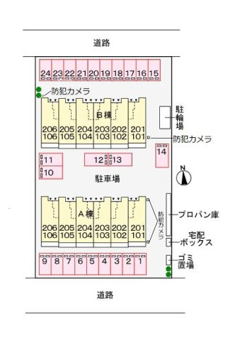 マリオ葛島　Ａの区画図|駐車場