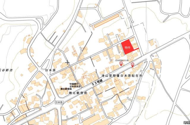 津山市日本原　売土地486坪の地図
