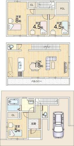 春日町　新築一戸建て　3期1号地の間取り