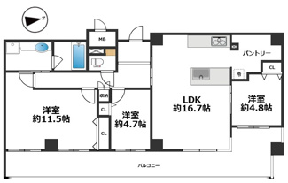 【間取り】 | アスタ新長田タワーズコート2番館 | 3LDK→4LDKに変更可能な間取りです♪
