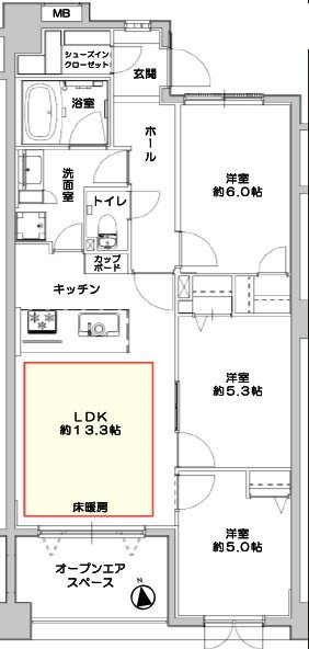 グランシティユーロレジデンス葛西（4階部分）／仲介手数料無料／新規フルリノベーションの間取り