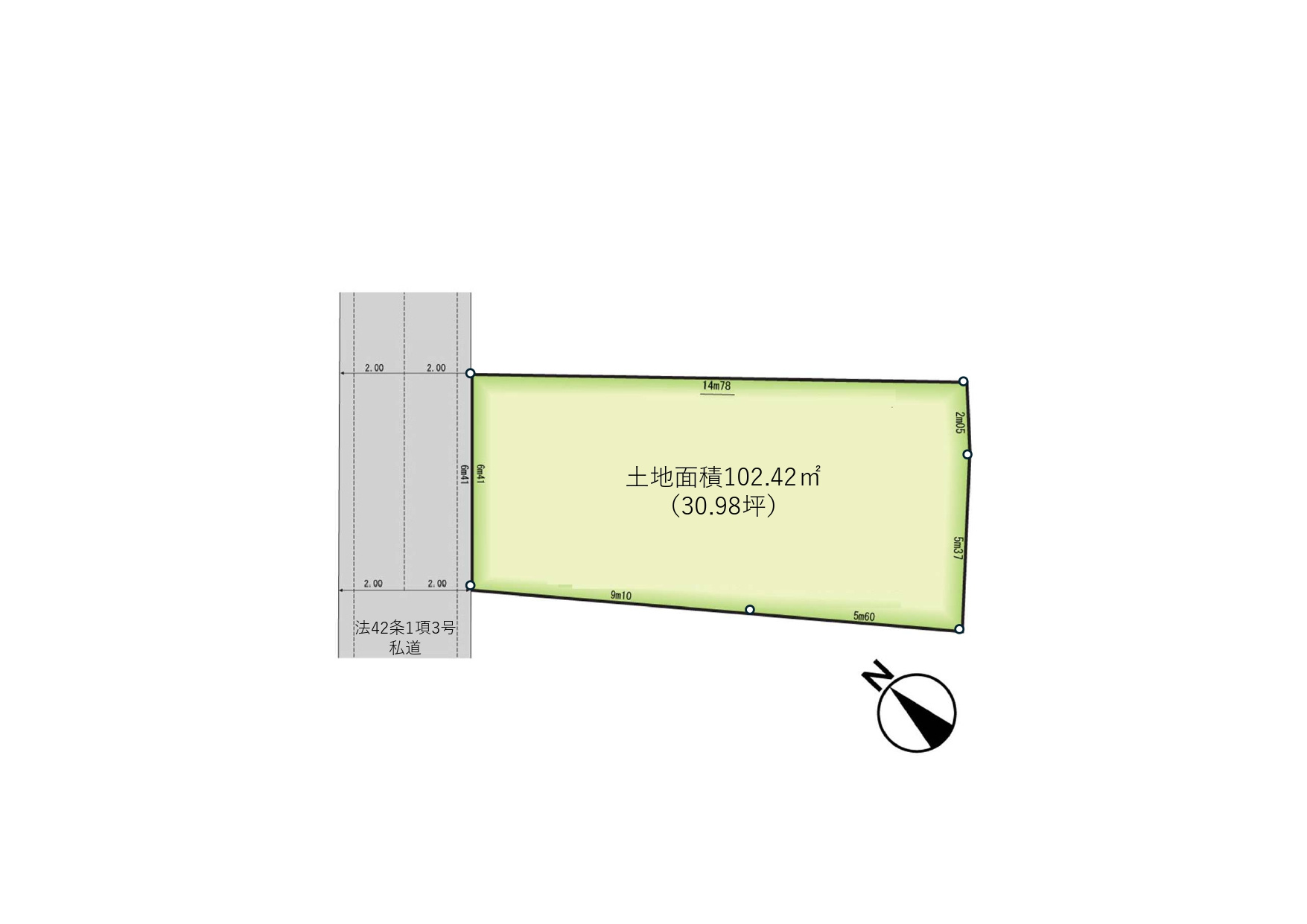 豊島区西巣鴨１丁目全１棟低炭素住宅の区画図