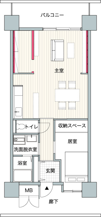 大阪市港区築港２丁目の賃貸マンションの間取り