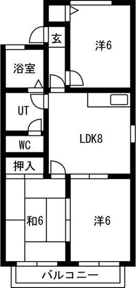 サニーコートA・B棟の間取り