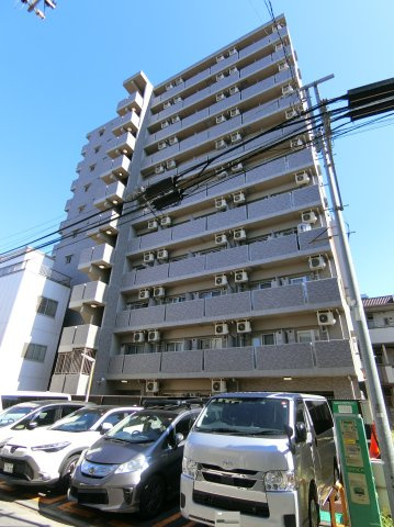 ドミール蓮沼の外観|2010年3月築　RC鉄筋コンクリート造地上11階建て1K~2DK総戸数68戸インターネット無料の賃貸マンション　東急池上線蓮沼駅近、JR京浜東北線蒲田駅も徒歩圏内の東京都大田区東矢口3丁目