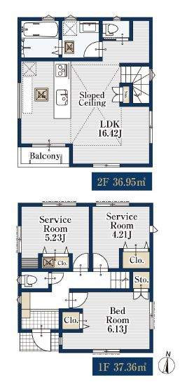【間取り】 | 練馬区石神井町７丁目　新築戸建て　２号棟 | キッチン、洗面、バルコニーをワンフロアに集約、家事ラク設計
