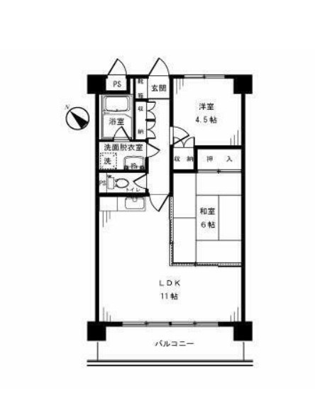 川崎市多摩区枡形１丁目の賃貸マンションの間取り