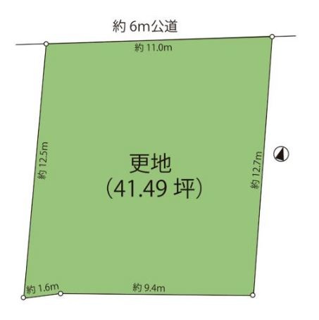 【土地】比企郡川島町中山建築条件無し売地の土地図