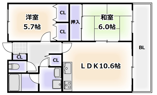 【間取り】 | ライオンズシティ難波南