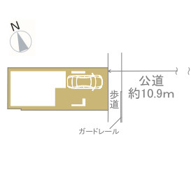 板橋区常盤台3丁目 限定1棟の区画図|前面道路は広々10.9ｍ公道
開放感溢れる立地です
歩道も整備されており安心です