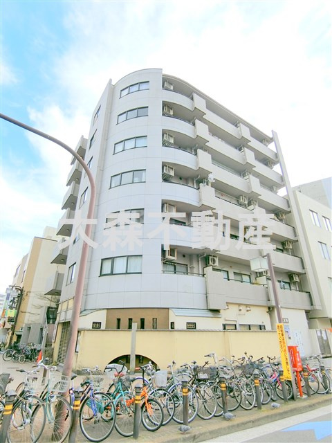 タートルヒルズの外観|1996年12月築　RC鉄筋コンクリート造地上7階建て総戸数35戸
東京都大田区大森北1丁目　JR京浜東北線大森駅近最寄り徒歩5分、大森海岸駅徒歩8分