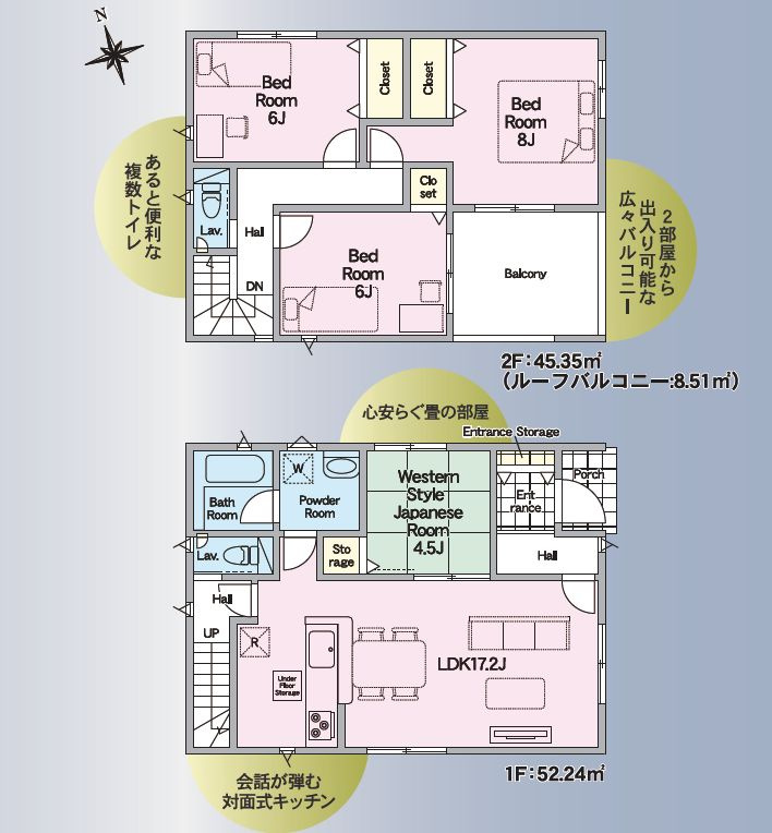 都城市一万城町の新築一戸建の間取り