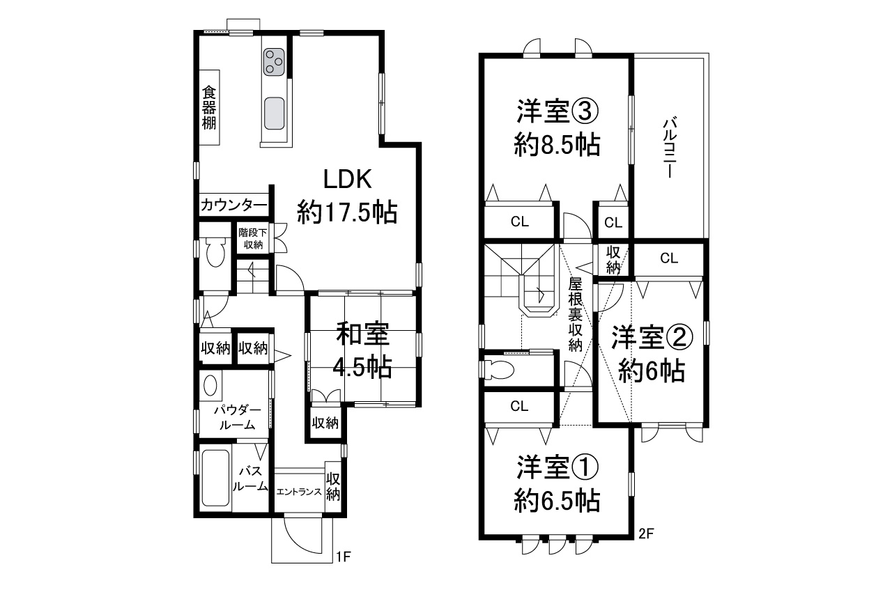 泉北郡忠岡町忠岡南3丁目の間取り|現状でのお引渡し。定額リフォームパック（オプション）利用可。詳細はお問合せください。
