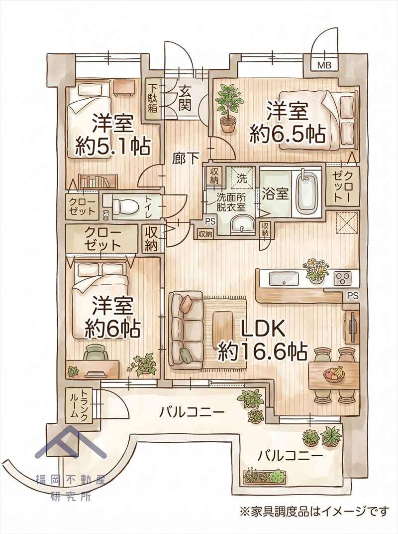 アーバンパレス室見河畔の間取り