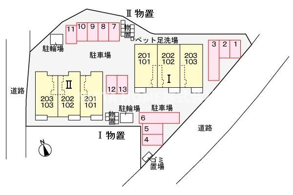 ジュネス　Ⅰの区画図