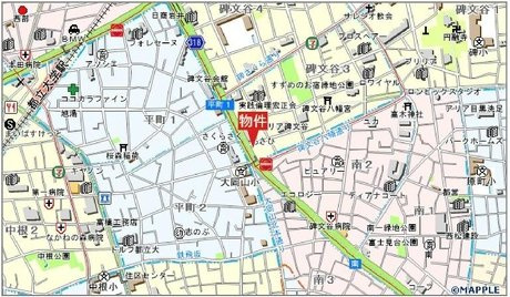 碑文谷ＮＣ，ＢＬＤの地図