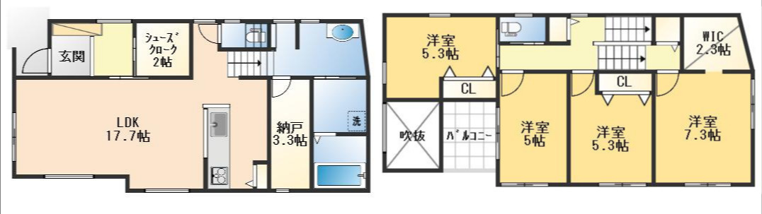 茨木市北春日丘1丁目　新築戸建の間取り