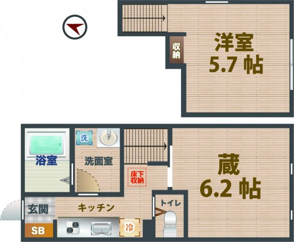 【間取り】 | ブライス | 1Kのお部屋です。