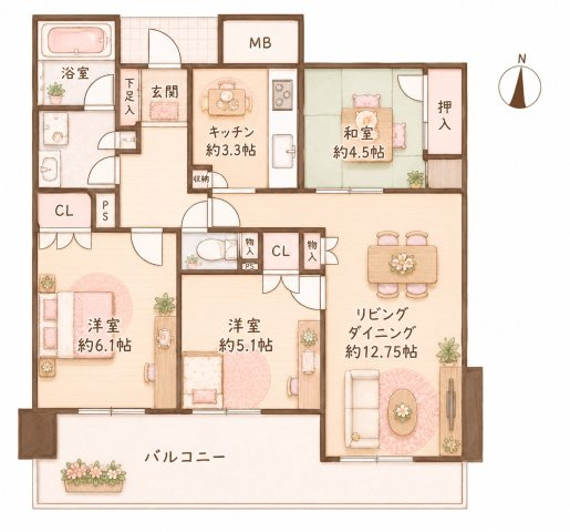 サンクタス守口大和田レジデンスの間取り|間取り図はいかがですか？ご希望を叶える間取りですか？リビングの広さは？水回りの位置は？カウンターキッチン？など色々な情報が集約されています。弊社ではリフォームなどのご相談も承っております。