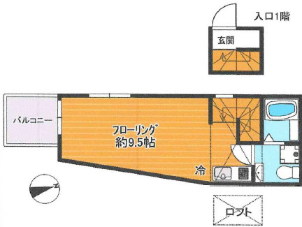 板橋区弥生町のアパートの間取り