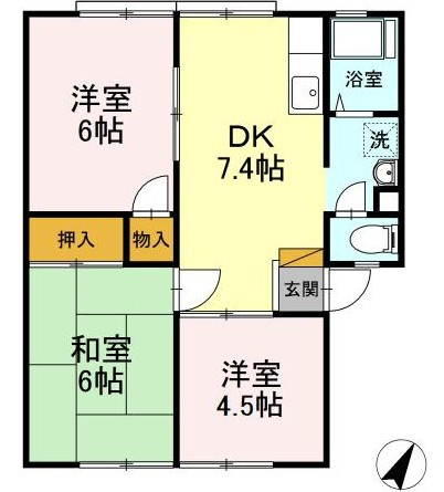 【間取り】 | ヴィレッジ松本 B