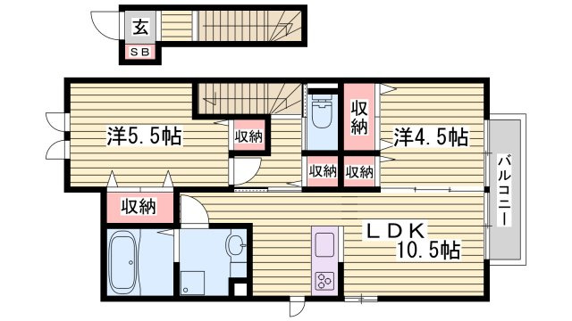 サンセール加佐Ｂ棟の間取り