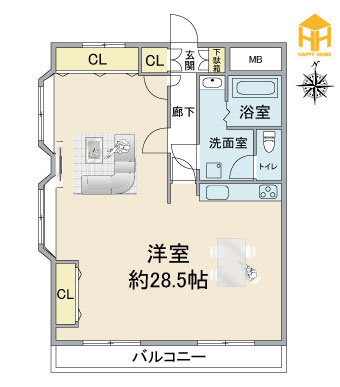 トーカンマンション東梅田の間取り|※現況と図面が異なる場合現況を優先いたします。