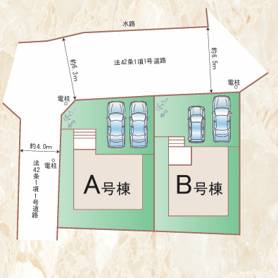 福岡市南区老司３丁目661番　B号棟の区画図