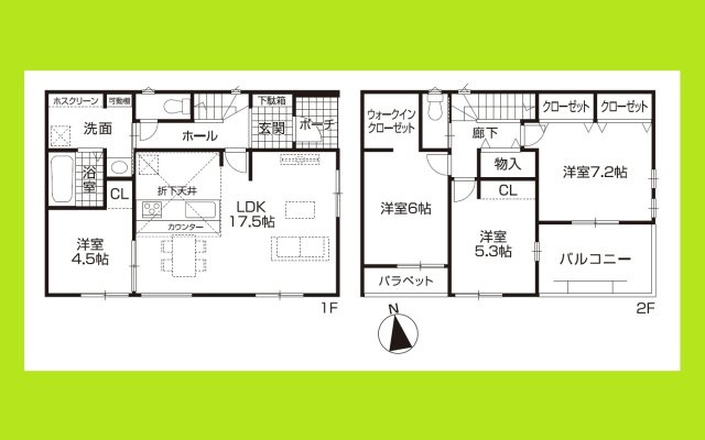 名古屋市港区福田１丁目の新築一戸建の間取り|◇１号棟・間取り図◇