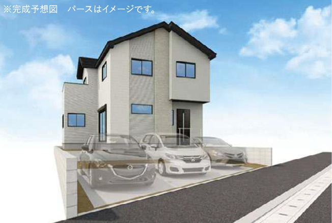 【外観パース】 | 取手市藤代南3期　新築戸建　1号棟 | 藤代駅徒歩4分で通勤・通学も安心です(*^^*)