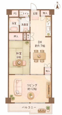 ニュー門真ハイツの間取り|間取り図はいかがですか？ご希望を叶える間取りですか？リビングの広さは？水回りの位置は？カウンターキッチン？など色々な情報が集約されています。弊社ではリフォームなどのご相談も承っております。