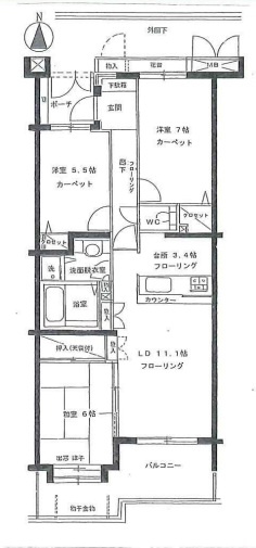 ローヤルシティ西武柳沢第２の間取り