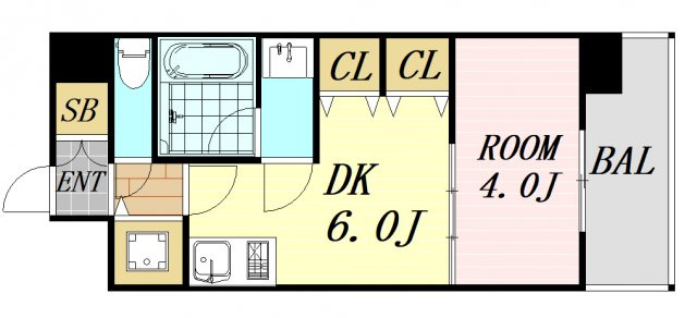 S-RESIDENCE淀屋橋 仲介手数料無料の間取り