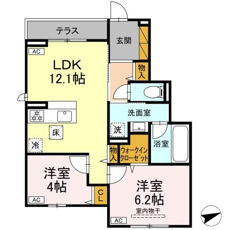 【間取り】 | （仮称）D-ROOM前貝塚町IN