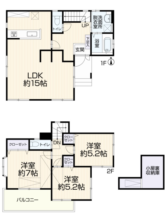 三郷市　　彦成1丁目　中古戸建の間取り|間取図です
