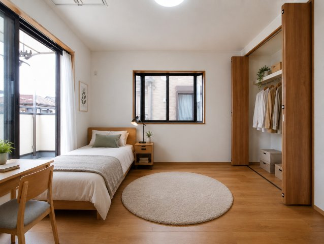 三郷市　　彦成1丁目　中古戸建の洋室|個人の部屋や寝室として使える洋室です　※家具をCGで加工しており、家具付き販売ではございません。
