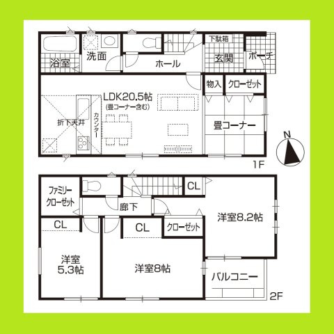 名古屋市港区福田１丁目の新築一戸建の間取り|◇２号棟・間取り図◇